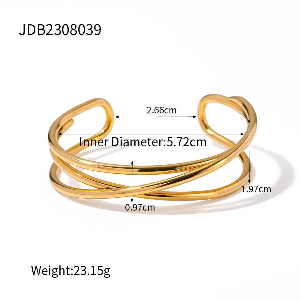 Pulseira Entrelaçada Banhado a Ouro 18K